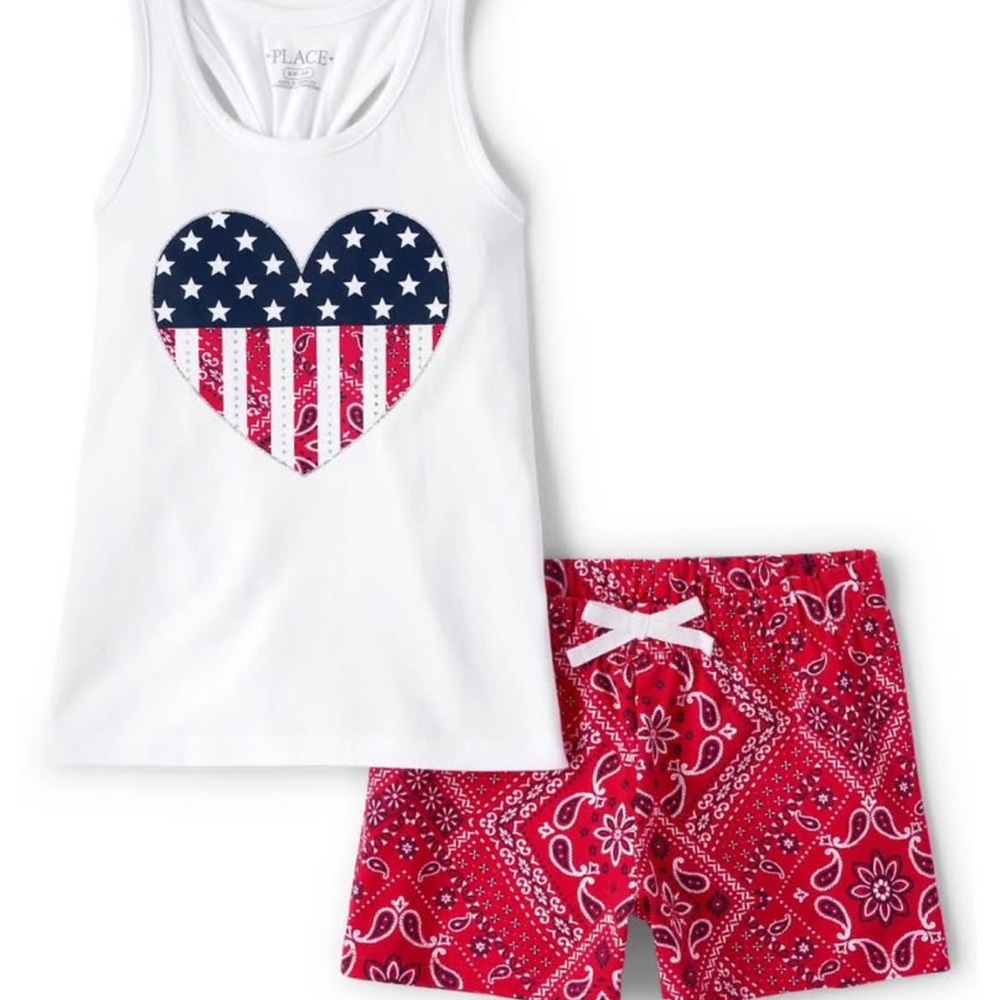The Children's Place Girls 10-12 White & Red Matching Set — NWT